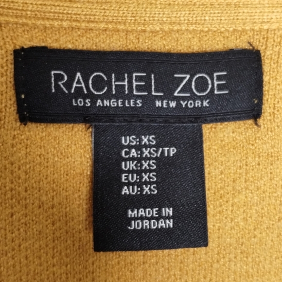 Rachel Zoe Mustard Yellow Cardigan With Pockets Women's Size XS - Picture 6 of 7